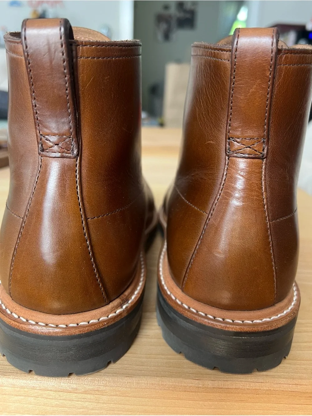J. Crew Men's Tan-Brown Leather MocToe Kenton Pacer Boots size 8